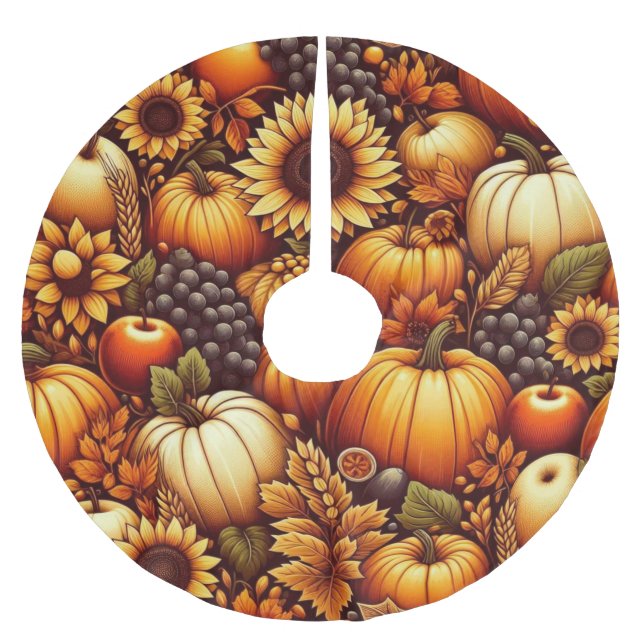 Halloween/Fall/Autumn/pumpkin Brushed Polyester Tree Skirt (Front)