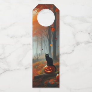 Halloween/Fall/Autumn/pumpkin/cat  Bottle Tag