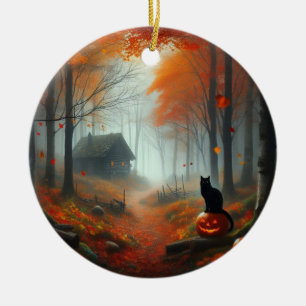 Halloween/Fall/Autumn/pumpkin/cat Ceramic Tree Decoration