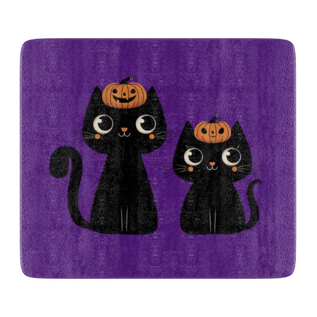 Halloween/Fall/Autumn/pumpkin/cat Cutting Board (Front)