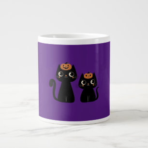 Halloween/Fall/Autumn/pumpkin/cat Large Coffee Mug