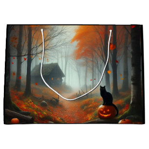 Halloween/Fall/Autumn/pumpkin/cat  Large Gift Bag