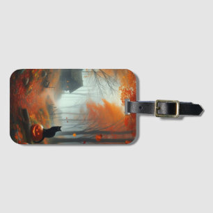 Halloween/Fall/Autumn/pumpkin/cat Luggage Tag