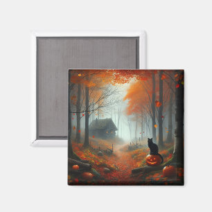 Halloween/Fall/Autumn/pumpkin/cat  Magnet