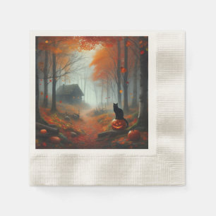 Halloween/Fall/Autumn/pumpkin/cat Napkin