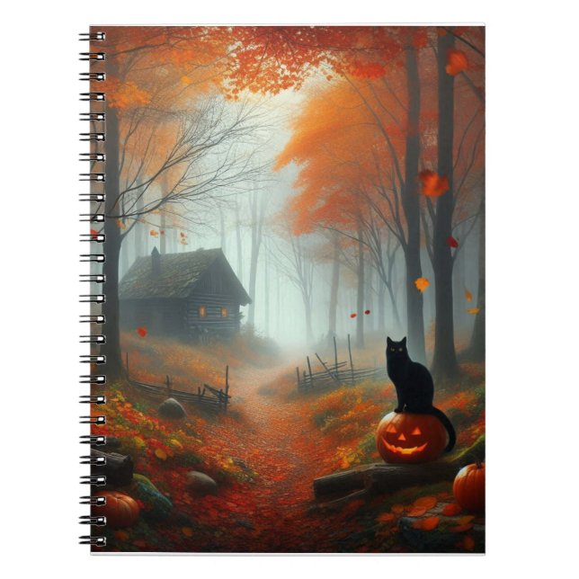 Halloween/Fall/Autumn/pumpkin/cat  Notebook (Front)
