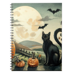 Halloween/Fall/Autumn/pumpkin/cat Notebook