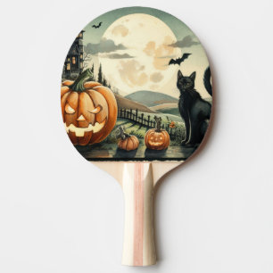 Halloween/Fall/Autumn/pumpkin/cat Ping Pong Paddle