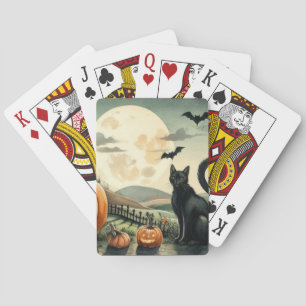 Halloween/Fall/Autumn/pumpkin/cat Playing Cards