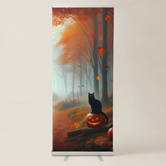 Halloween/Fall/Autumn/pumpkin/cat  Retractable Banner (Front)