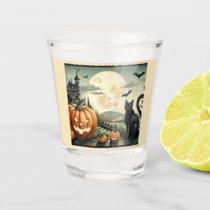 Halloween/Fall/Autumn/pumpkin/cat Shot Glass