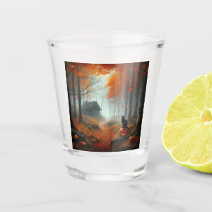 Halloween/Fall/Autumn/pumpkin/cat Shot Glass