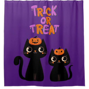 Halloween/Fall/Autumn/pumpkin/cat Shower Curtain