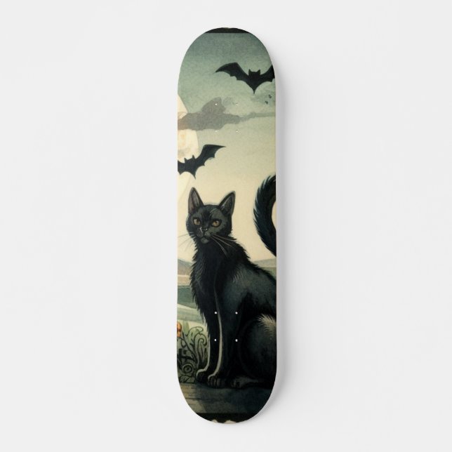 Halloween/Fall/Autumn/pumpkin/cat Skateboard (Front)