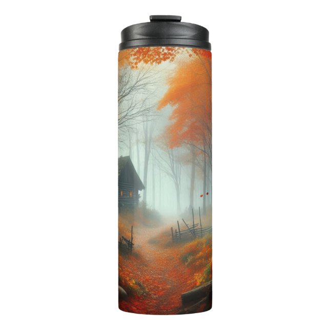 Halloween/Fall/Autumn/pumpkin/cat  Thermal Tumbler (Front)