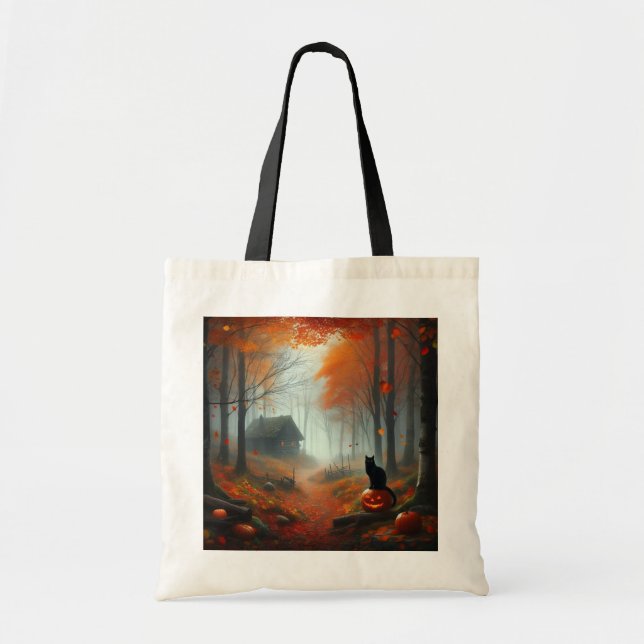 Halloween/Fall/Autumn/pumpkin/cat  Tote Bag (Front)