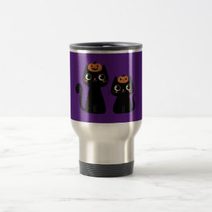 Halloween/Fall/Autumn/pumpkin/cat Travel Mug