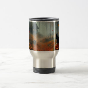 Halloween/Fall/Autumn/pumpkin/cat  Travel Mug