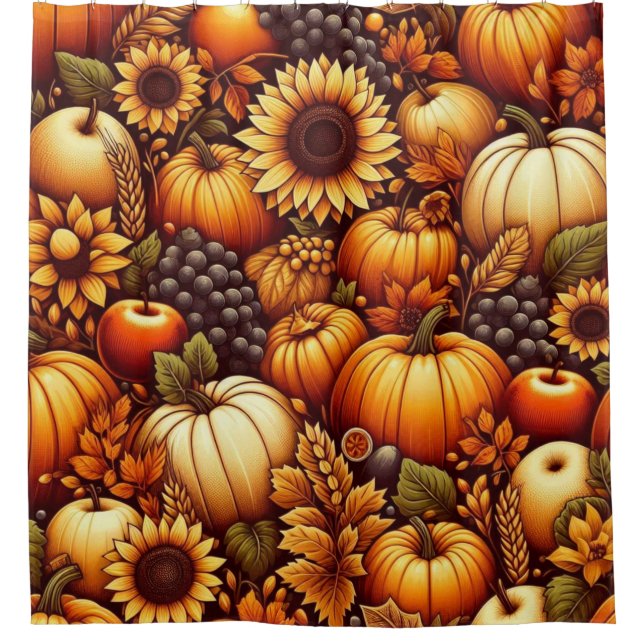 Halloween/Fall/Autumn/pumpkin Shower Curtain (Front)