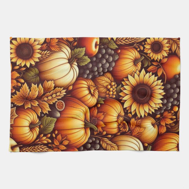 Halloween/Fall/Autumn/pumpkin Tea Towel (Horizontal)