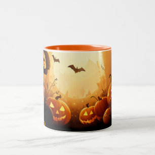 Halloween/fall/Autumn/Pumpkin Two-Tone Coffee Mug