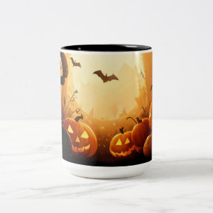 Halloween/fall/Autumn/Pumpkin Two-Tone Coffee Mug