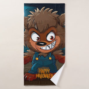 Halloween/fall/autumn/wereolf/cartoon Bath Towel