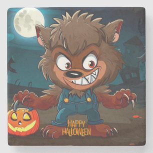 Halloween/fall/autumn/wereolf/cartoon Stone Coaster