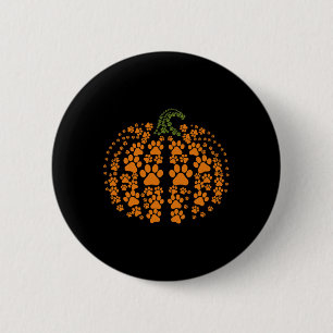 Halloween Fall Cute Paws Pumpkin Pet Lovers 6 Cm Round Badge