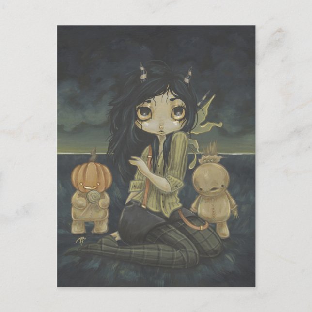 Halloween fall fantasy fairy gothic postcard (Front)