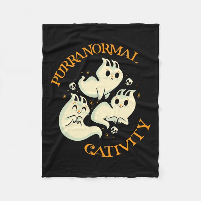 Halloween Fall Fun Cute Purranormal Cativity  Fleece Blanket (Front)