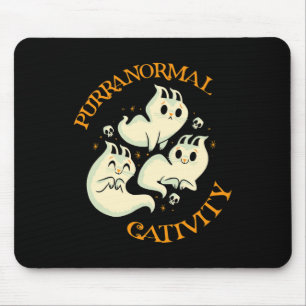 Halloween Fall Fun Cute Purranormal Cativity  Mouse Mat