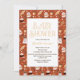 Halloween Fall Ghosts & Foliage Baby Shower Invitation
