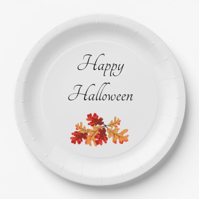 Halloween Fall Leaves Elegant   Paper Plate (Front)