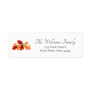 Halloween Fall Leaves Return Address