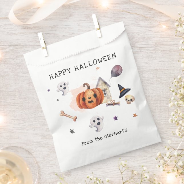 Halloween Fall Pumpkin Custom Favour Bags (Clipped)