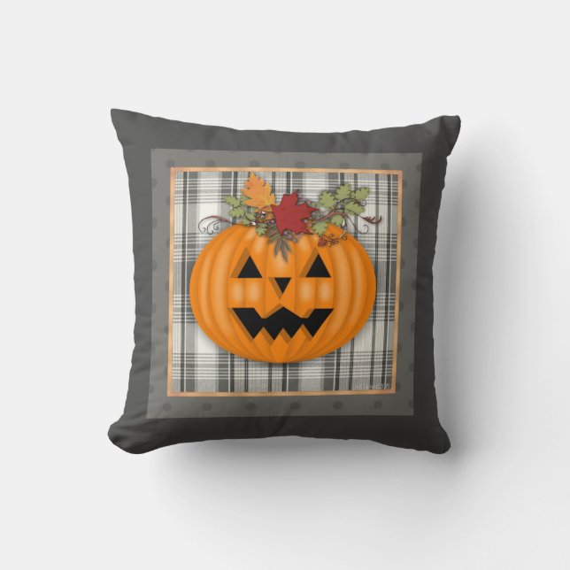 Halloween Fall Pumpkin Pillow (Front)