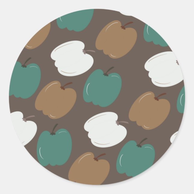 Halloween Fall Pumpkins Earth Tone  Classic Round Sticker (Front)