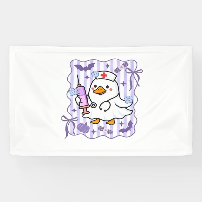 Halloween Fall Purple Coquette Goose Nurse Aesthet Banner (Horizontal)
