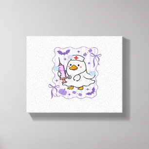 Halloween Fall Purple Coquette Goose Nurse Aesthet Canvas Print