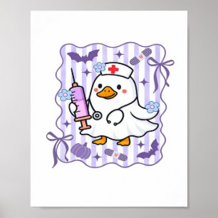 Halloween Fall Purple Coquette Goose Nurse Aesthet Poster
