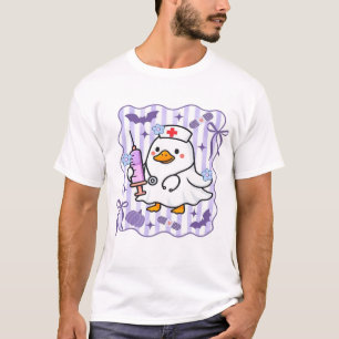 Halloween Fall Purple Coquette Goose Nurse Aesthet T-Shirt
