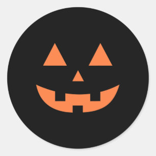 Halloween Fall Scary Jack O' Lantern Pumpkin  Classic Round Sticker