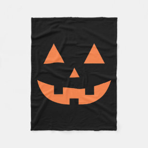 Halloween Fall Scary Jack O' Lantern Pumpkin  Fleece Blanket