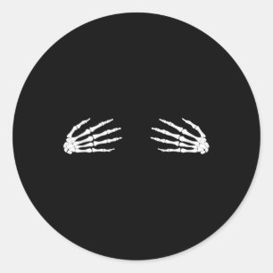 Halloween Fall Scary Skeleton Skull Hand Classic Round Sticker