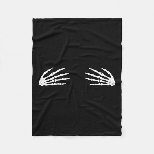 Halloween Fall Scary Skeleton Skull Hand  Fleece Blanket (Front)
