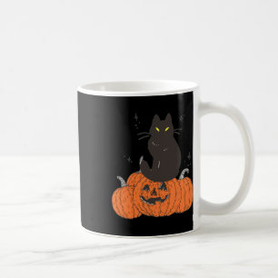 Halloween Fall Spooky Cat With Pumpkin Coffee Mug