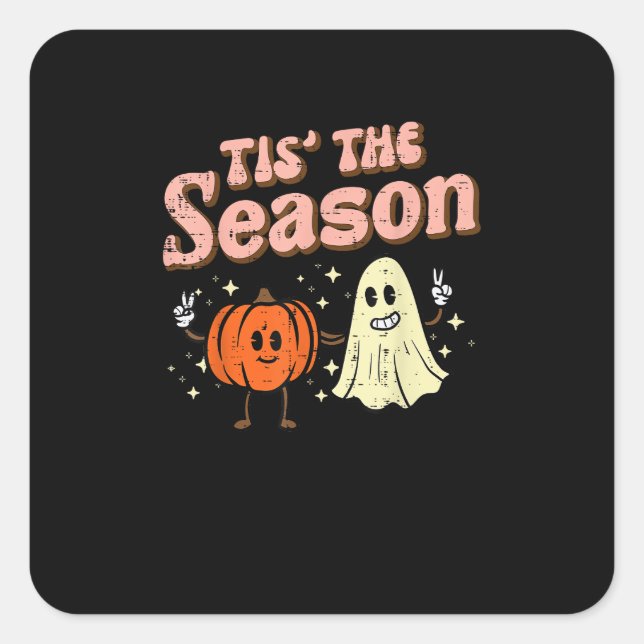 Halloween Fall Tis The Season Costume Women Girls  Square Sticker (Front)