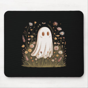 Halloween Fall Vibes Floral Ghost Mouse Mat