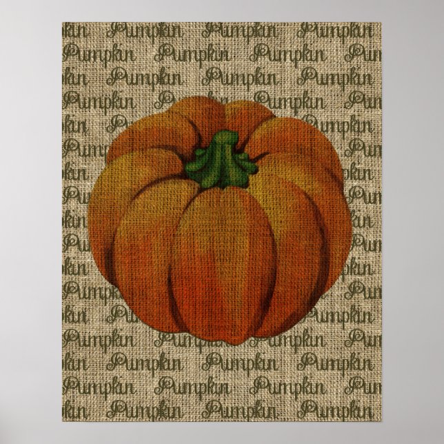 Halloween & Fall Vintage Pumpkin Poster Art (Front)